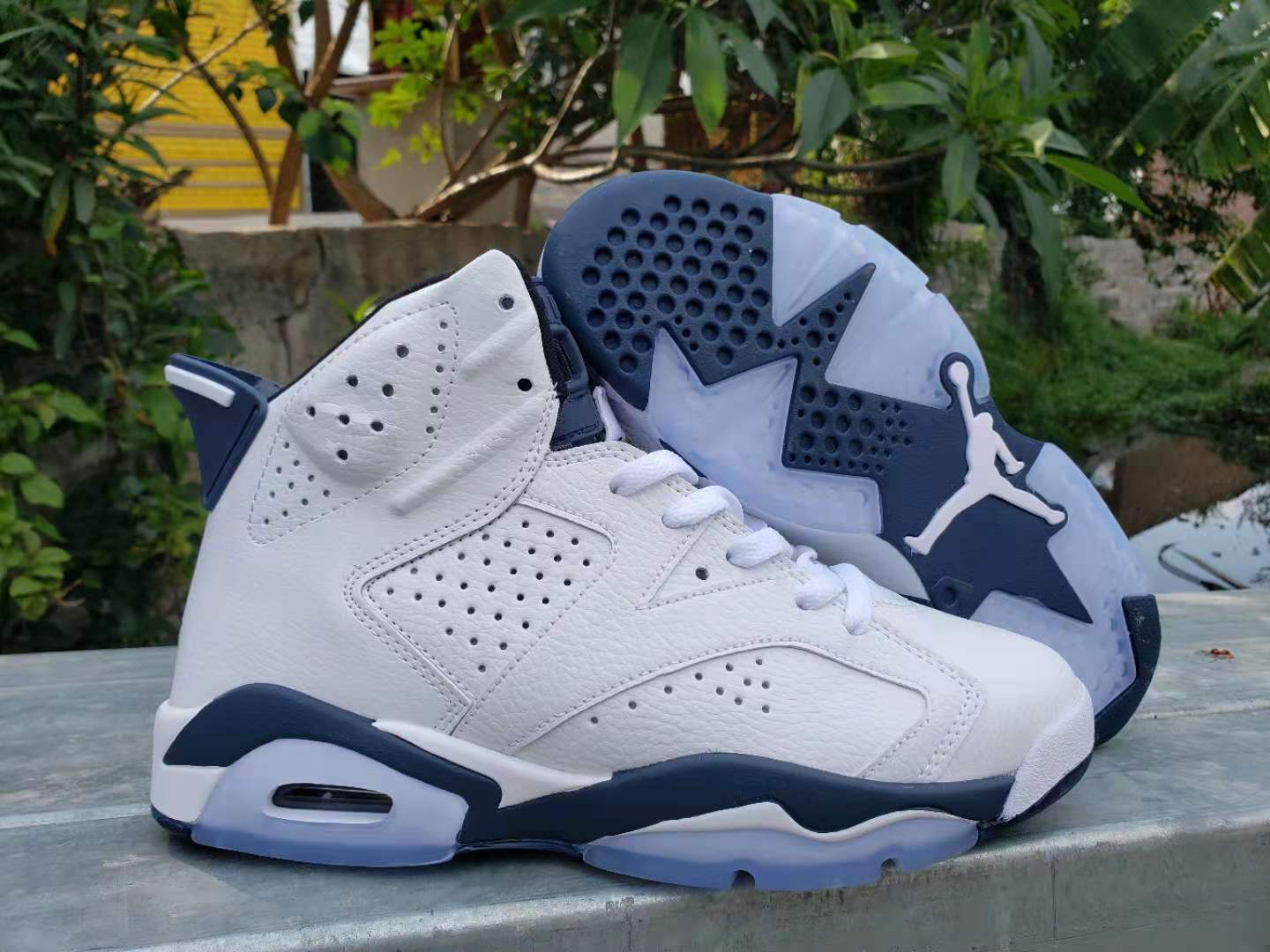 2021 Air Jordan 6 Retro White Blue Shoes